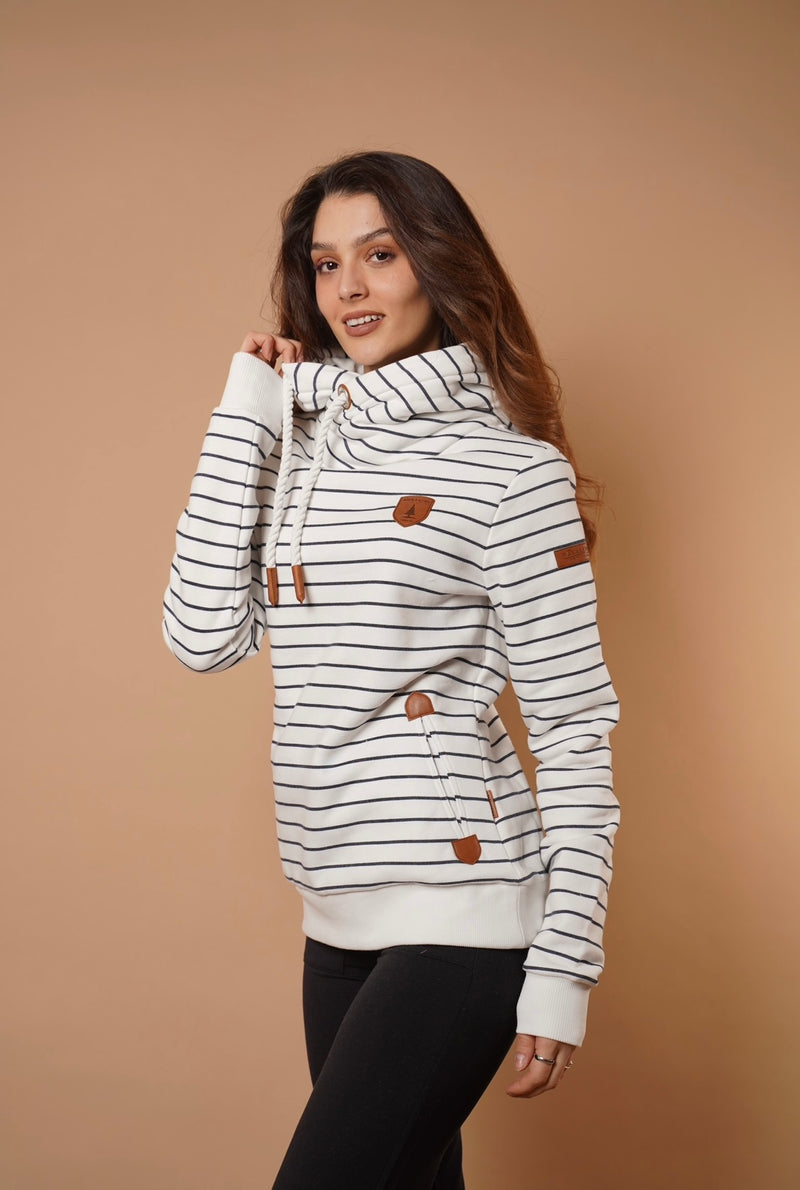 Wanakome Artemis Hoodie Ivory Stripe