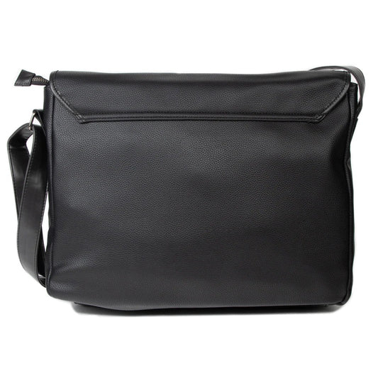 Black Leather Messenger Bag 