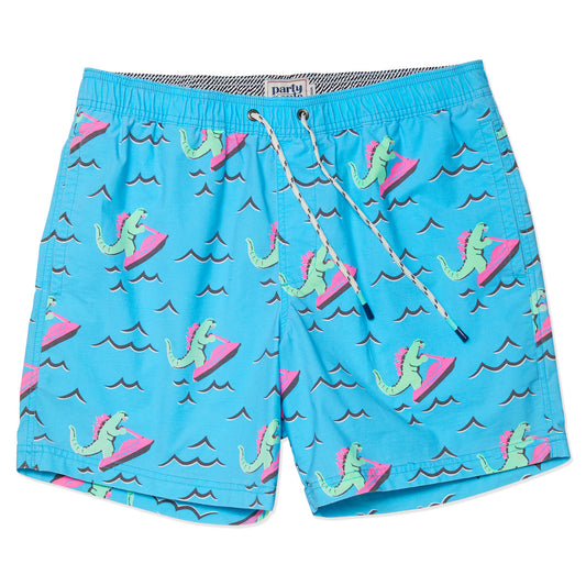 Party Pants Dino Ripper Neon Blue Shorts 5" Inseam