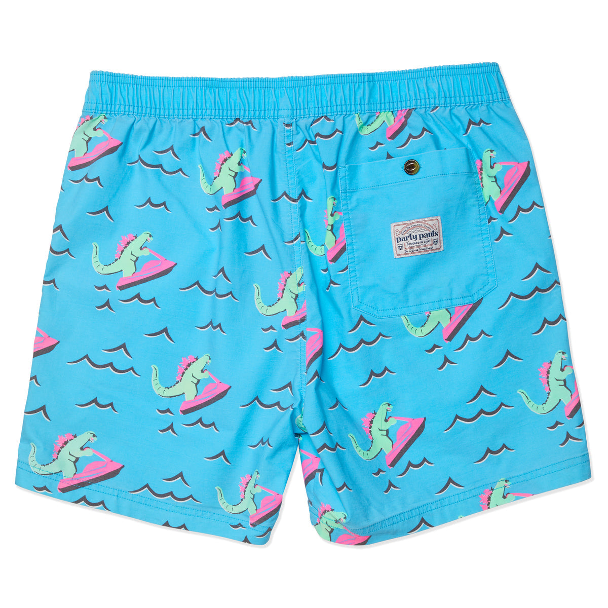 Party Pants Dino Ripper Neon Blue Shorts 5" Inseam