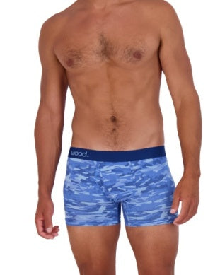 Wood Boxer Brief - Blue Camo - 3" Inseam