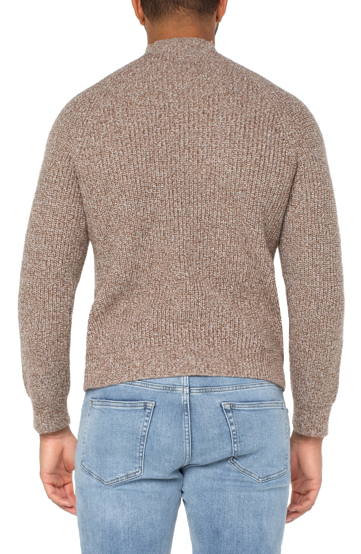 Liverpool Los Angeles Shaker Stitch Mock Neck Sweater - Chestnut