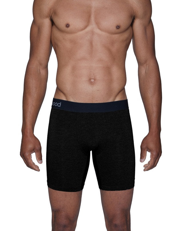 WOOD BIKER BRIEF W/FLY - BLACK - 6" Inseam