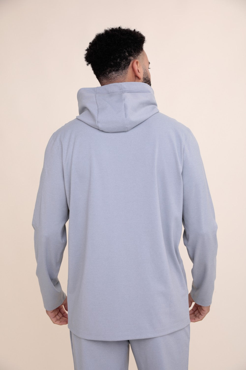 High Neck Hooded Jacket with Arm Pocket