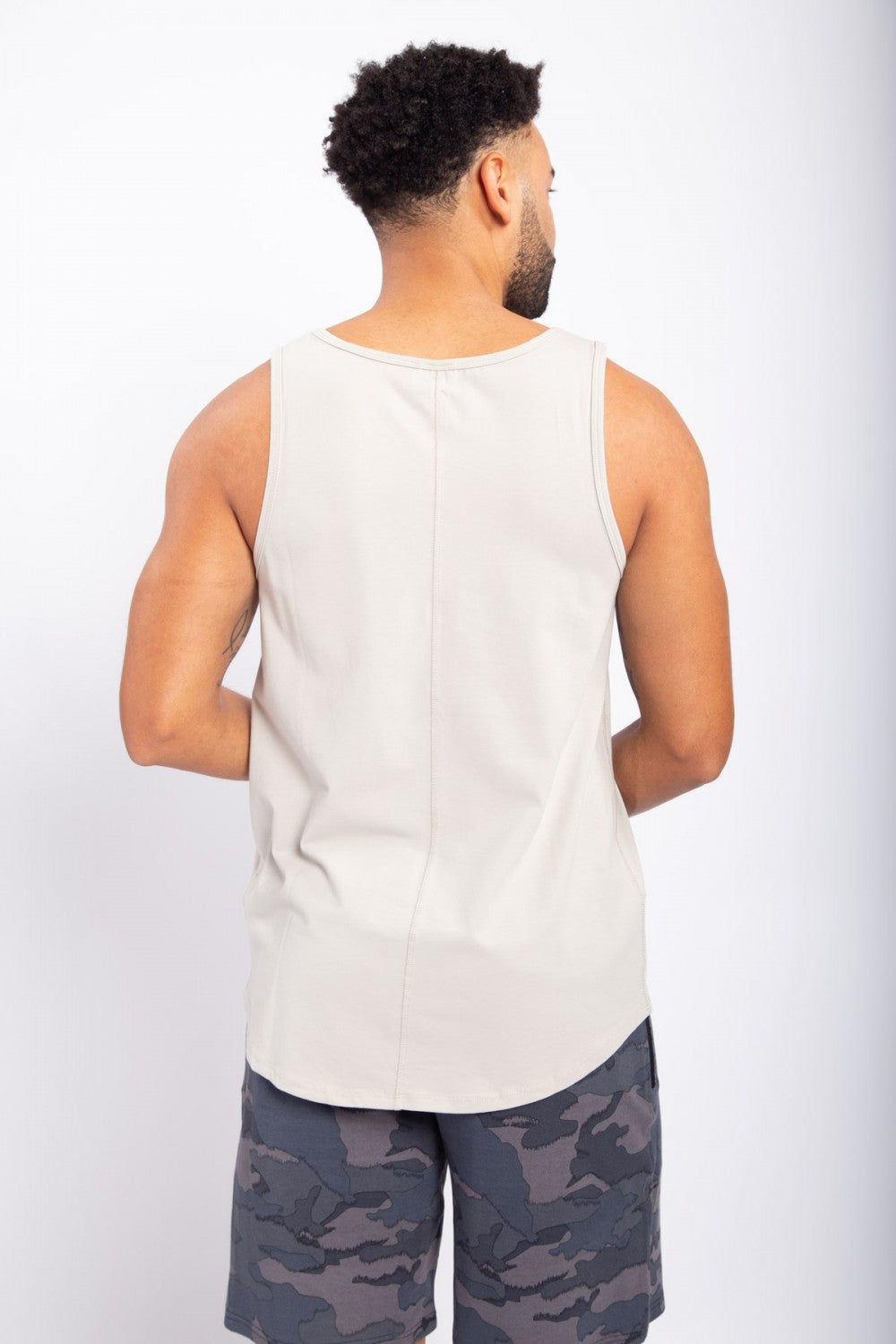 Tank with Curved Hem - Grey Ice